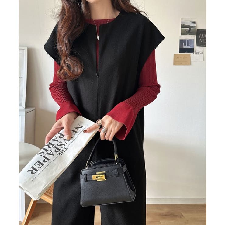 フェイクウールハーフジップオールインワン | Classical Elf  | 詳細画像1 