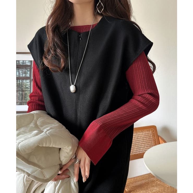 フェイクウールハーフジップオールインワン | Classical Elf  | 詳細画像3 