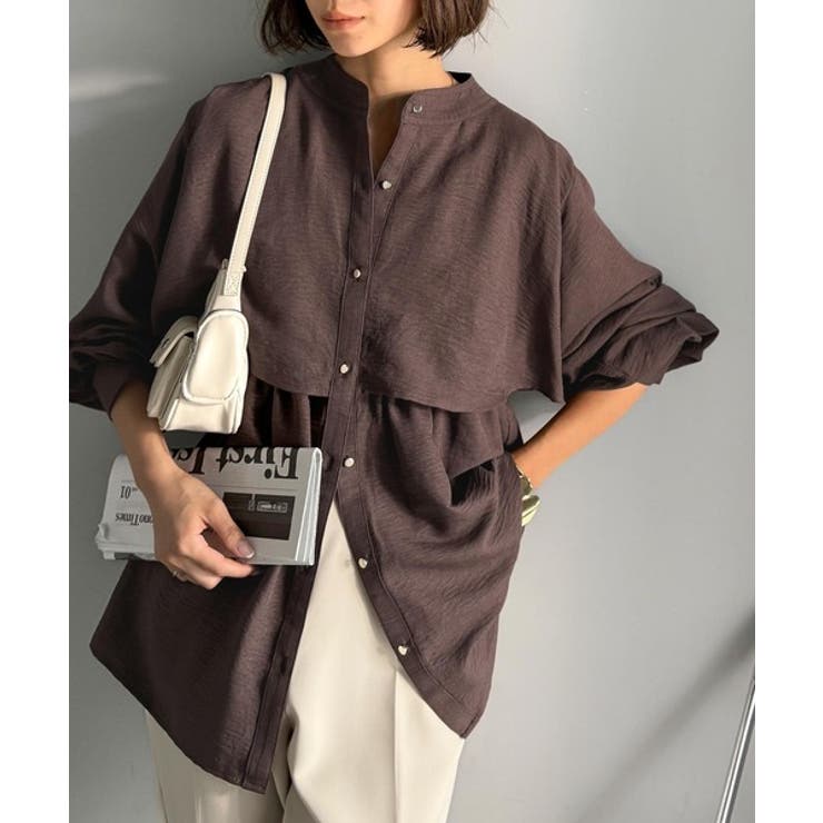 揺れるケープで魅せる、大人の上品スタイル。ペプラムケープシャツ（長袖） | Classical Elf  | 詳細画像10 