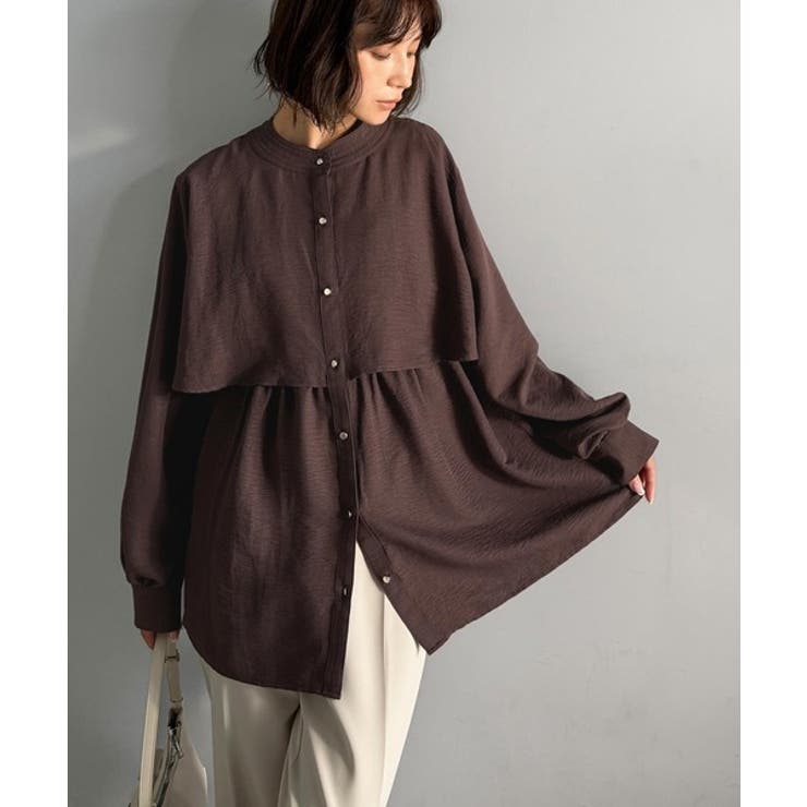 揺れるケープで魅せる、大人の上品スタイル。ペプラムケープシャツ（長袖） | Classical Elf  | 詳細画像11 