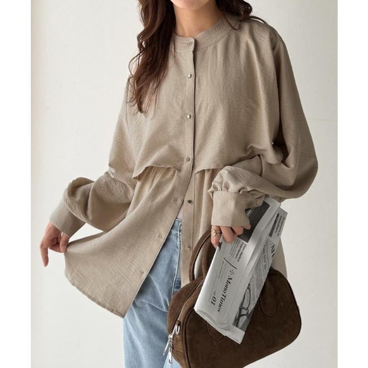 揺れるケープで魅せる、大人の上品スタイル。ペプラムケープシャツ（長袖） | Classical Elf  | 詳細画像16 