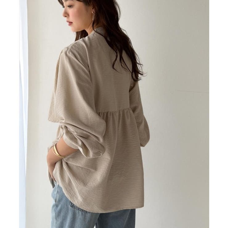 揺れるケープで魅せる、大人の上品スタイル。ペプラムケープシャツ（長袖） | Classical Elf  | 詳細画像18 