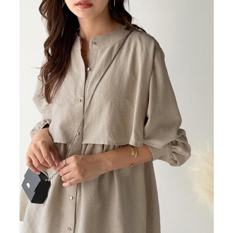 揺れるケープで魅せる、大人の上品スタイル。ペプラムケープシャツ（長袖） | Classical Elf  | 詳細画像19 