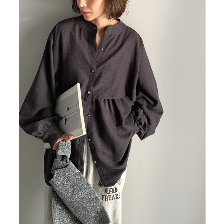 揺れるケープで魅せる、大人の上品スタイル。ペプラムケープシャツ（長袖） | Classical Elf  | 詳細画像3 