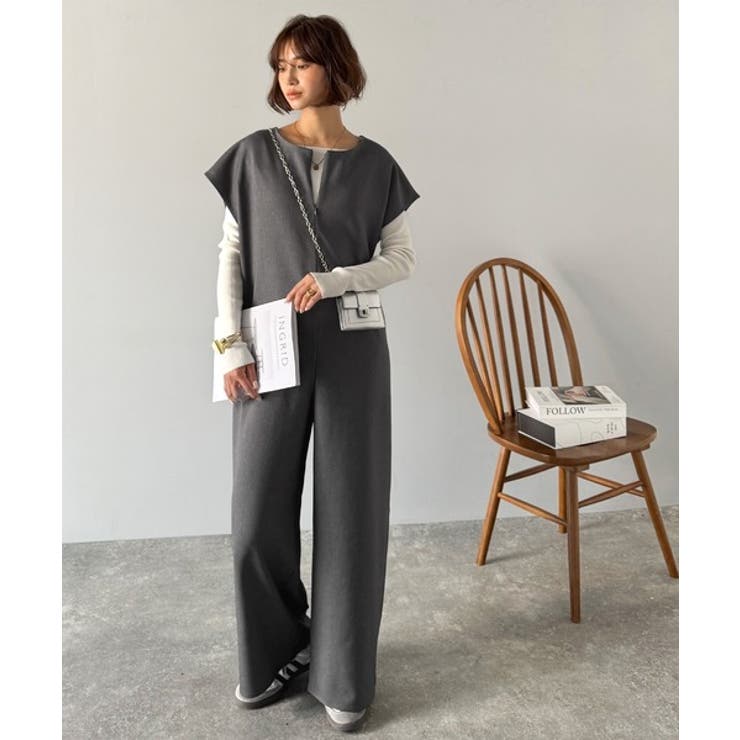 シンプルだけど、襟元に大人の抜け感。ハーフジップオールインワン | Classical Elf  | 詳細画像15 