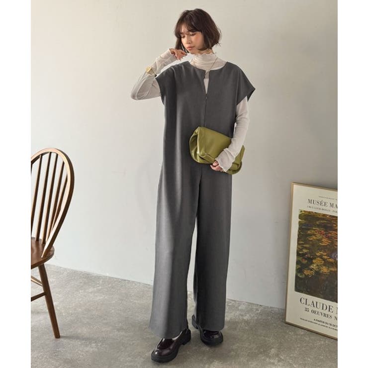 シンプルだけど、襟元に大人の抜け感。ハーフジップオールインワン | Classical Elf  | 詳細画像17 