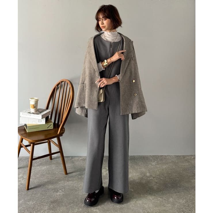 シンプルだけど、襟元に大人の抜け感。ハーフジップオールインワン | Classical Elf  | 詳細画像19 