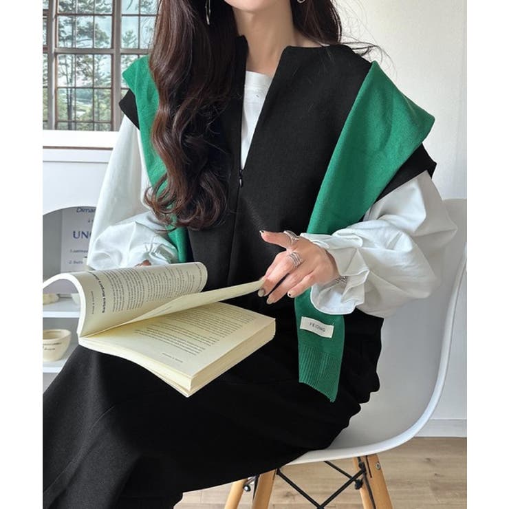 シンプルだけど、襟元に大人の抜け感。ハーフジップオールインワン | Classical Elf  | 詳細画像1 