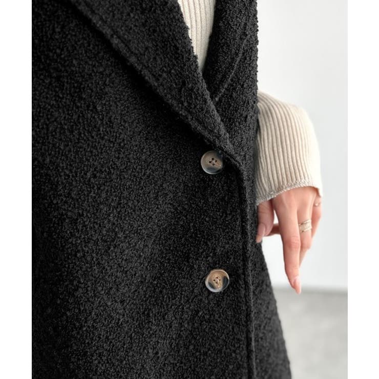 シンプルで洗練された大人の雰囲気を演出。サイドベルトブークレシングルジレベスト | Classical Elf  | 詳細画像24 