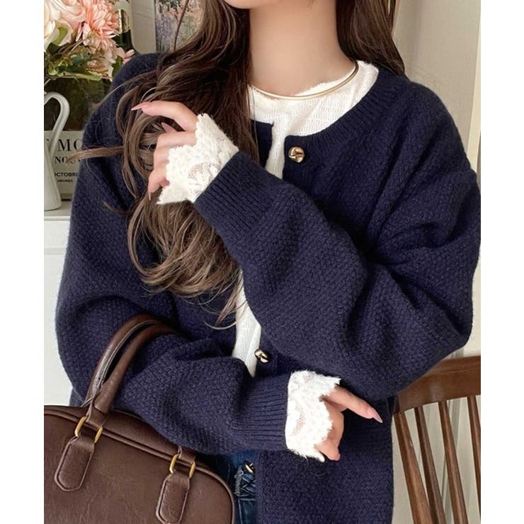 手元から華やぐ♪シーズンムード抜群、袖フラワーレース起毛トップス | Classical Elf  | 詳細画像7 