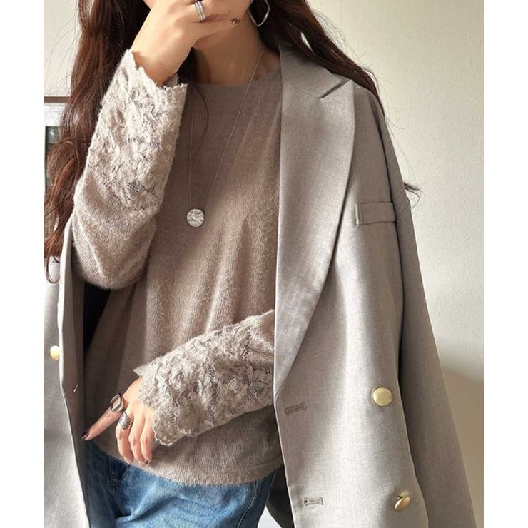 手元から華やぐ♪シーズンムード抜群、袖フラワーレース起毛トップス | Classical Elf  | 詳細画像23 