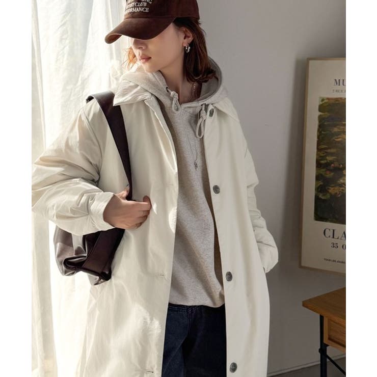 ゆるっとダボっと大人の抜け感♪あたたか機能性アウター◎襟付き中綿ロングコート | Classical Elf  | 詳細画像9 