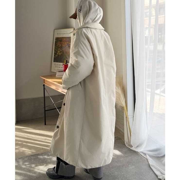 ゆるっとダボっと大人の抜け感♪あたたか機能性アウター◎襟付き中綿ロングコート | Classical Elf  | 詳細画像11 