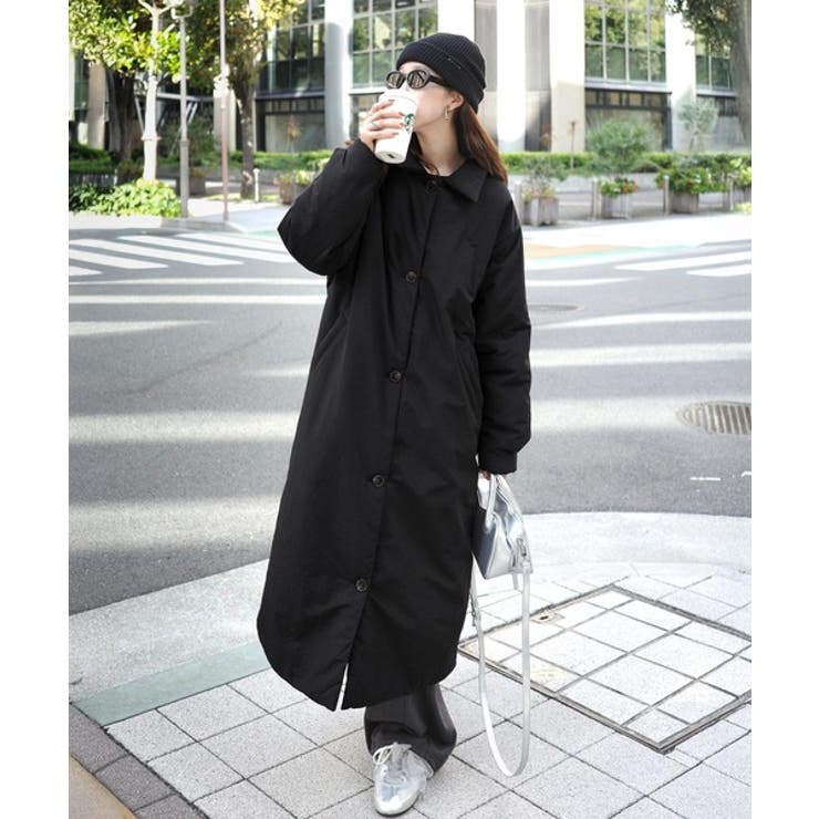 ゆるっとダボっと大人の抜け感♪あたたか機能性アウター◎襟付き中綿ロングコート | Classical Elf  | 詳細画像13 