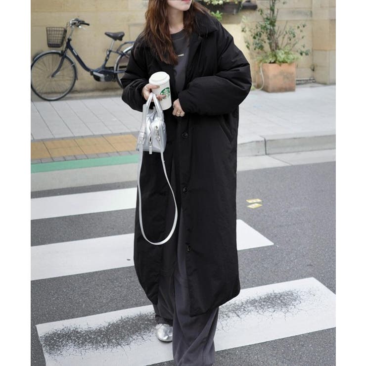 ゆるっとダボっと大人の抜け感♪あたたか機能性アウター◎襟付き中綿ロングコート | Classical Elf  | 詳細画像14 