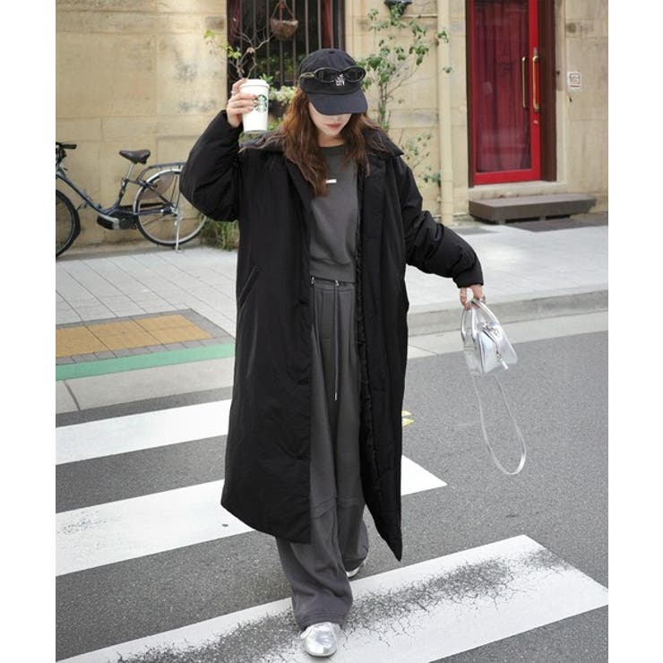 ゆるっとダボっと大人の抜け感♪あたたか機能性アウター◎襟付き中綿ロングコート | Classical Elf  | 詳細画像15 