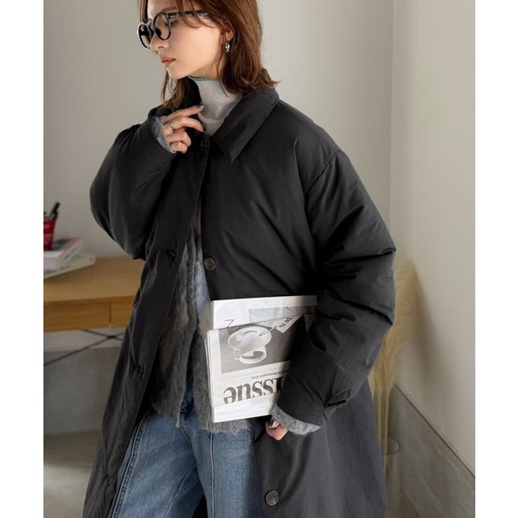 ゆるっとダボっと大人の抜け感♪あたたか機能性アウター◎襟付き中綿ロングコート | Classical Elf  | 詳細画像19 