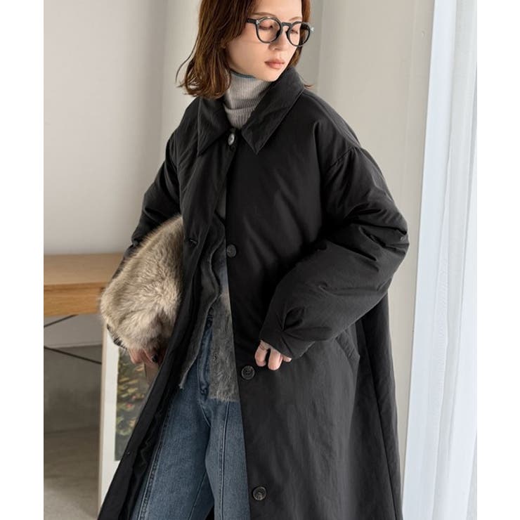 ゆるっとダボっと大人の抜け感♪あたたか機能性アウター◎襟付き中綿ロングコート | Classical Elf  | 詳細画像22 