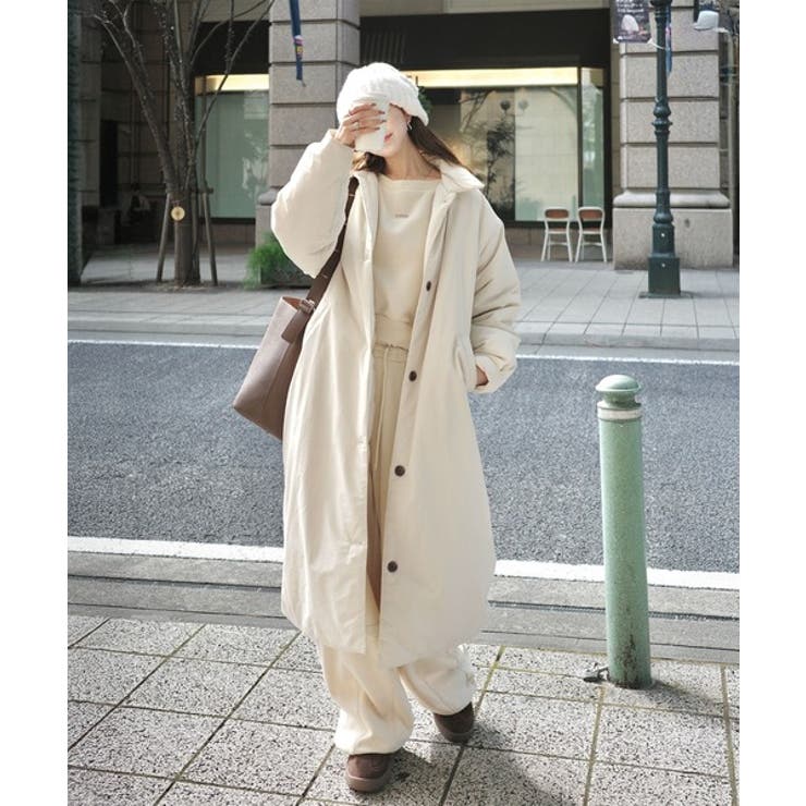 ゆるっとダボっと大人の抜け感♪あたたか機能性アウター◎襟付き中綿ロングコート | Classical Elf  | 詳細画像3 
