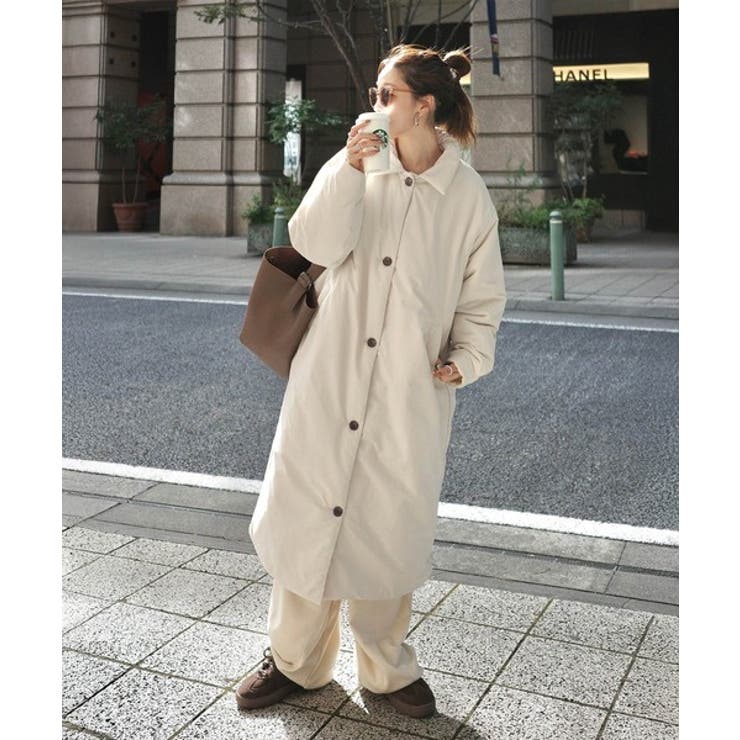 ゆるっとダボっと大人の抜け感♪あたたか機能性アウター◎襟付き中綿ロングコート | Classical Elf  | 詳細画像5 