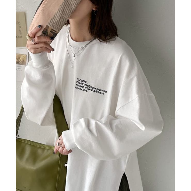 ベーシックに今っぽバランスの“余裕”をプラス。綿100％胸刺繍入りロンT | Classical Elf  | 詳細画像12 