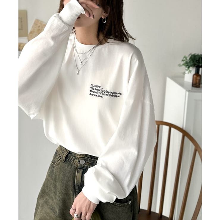 ベーシックに今っぽバランスの“余裕”をプラス。綿100％胸刺繍入りロンT | Classical Elf  | 詳細画像14 