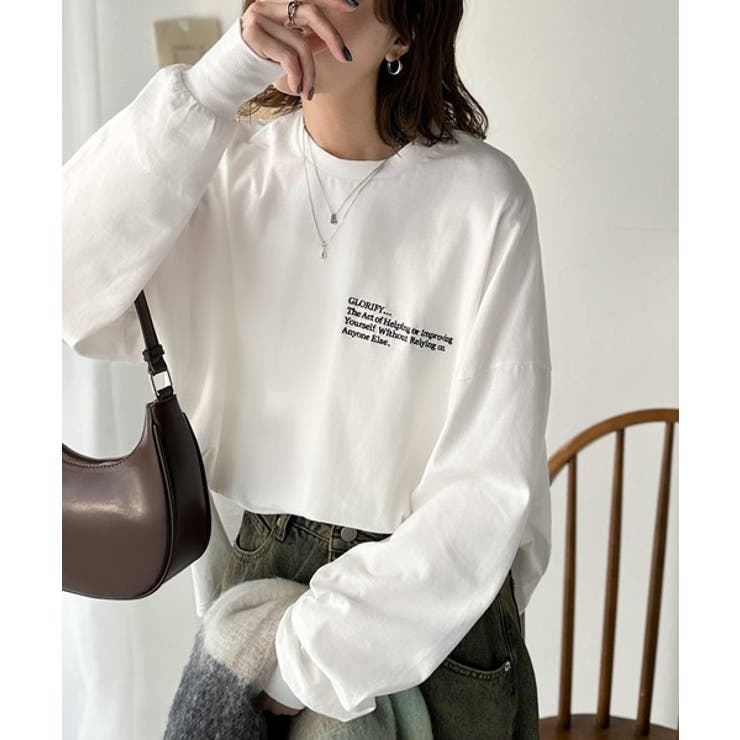 ベーシックに今っぽバランスの“余裕”をプラス。綿100％胸刺繍入りロンT | Classical Elf  | 詳細画像16 