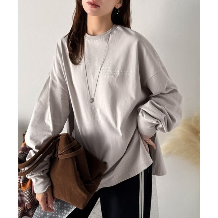 ベーシックに今っぽバランスの“余裕”をプラス。綿100％胸刺繍入りロンT | Classical Elf  | 詳細画像36 