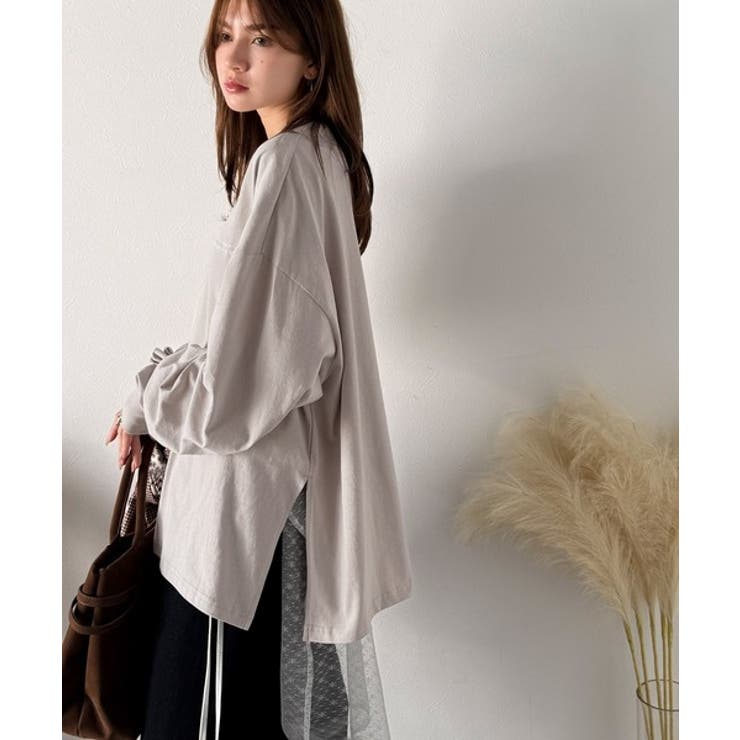 ベーシックに今っぽバランスの“余裕”をプラス。綿100％胸刺繍入りロンT | Classical Elf  | 詳細画像37 