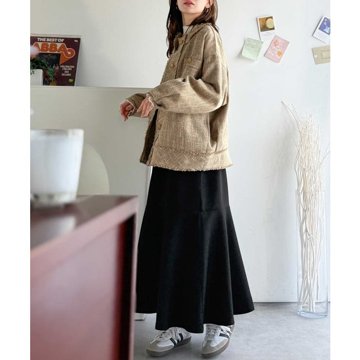 羽織るだけで華やかな存在感♪ポケットデザインコクーンツイードオーバーサイズジャケ… | Classical Elf  | 詳細画像33 