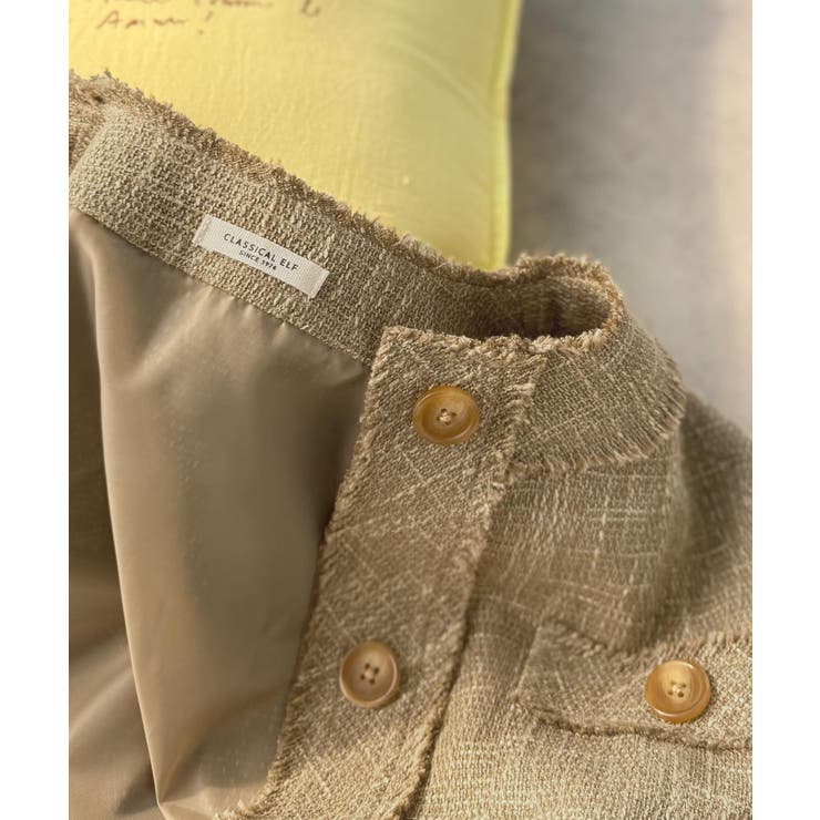 羽織るだけで華やかな存在感♪ポケットデザインコクーンツイードオーバーサイズジャケ… | Classical Elf  | 詳細画像47 