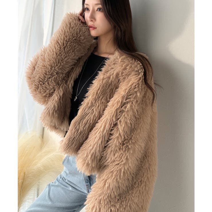 品なノーカラーショートファーコート。ノーカラーショートファーコート | Classical Elf  | 詳細画像12 