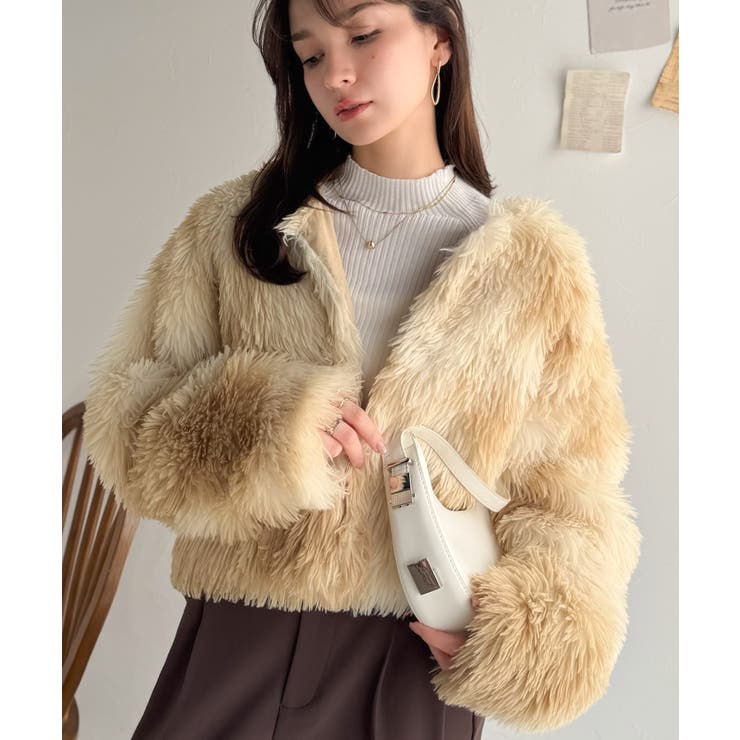 品なノーカラーショートファーコート。ノーカラーショートファーコート | Classical Elf  | 詳細画像19 