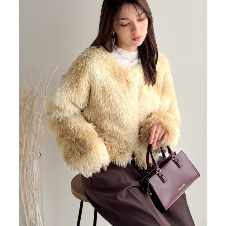 品なノーカラーショートファーコート。ノーカラーショートファーコート | Classical Elf  | 詳細画像21 