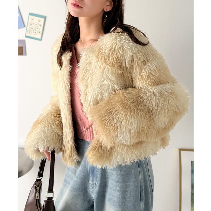 品なノーカラーショートファーコート。ノーカラーショートファーコート | Classical Elf  | 詳細画像24 