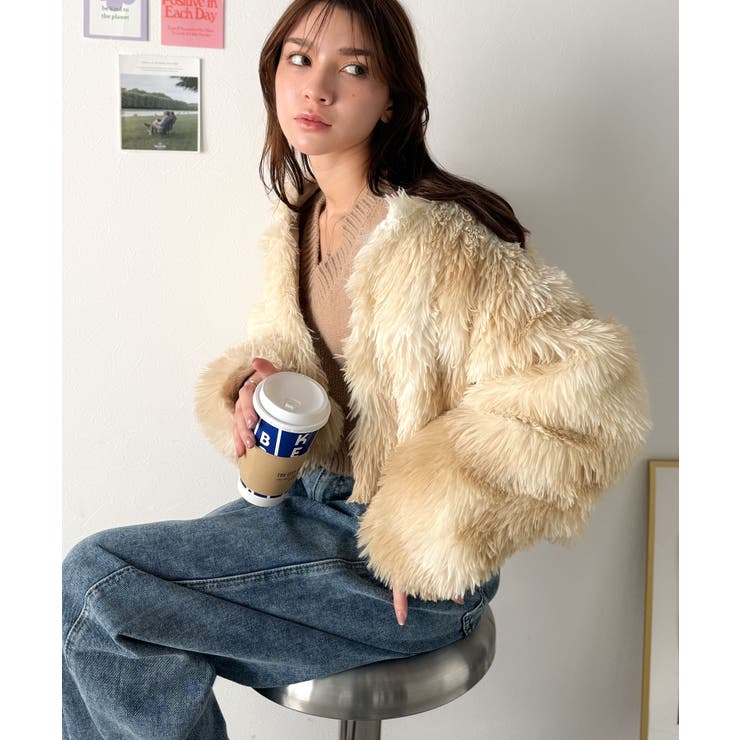 品なノーカラーショートファーコート。ノーカラーショートファーコート | Classical Elf  | 詳細画像27 