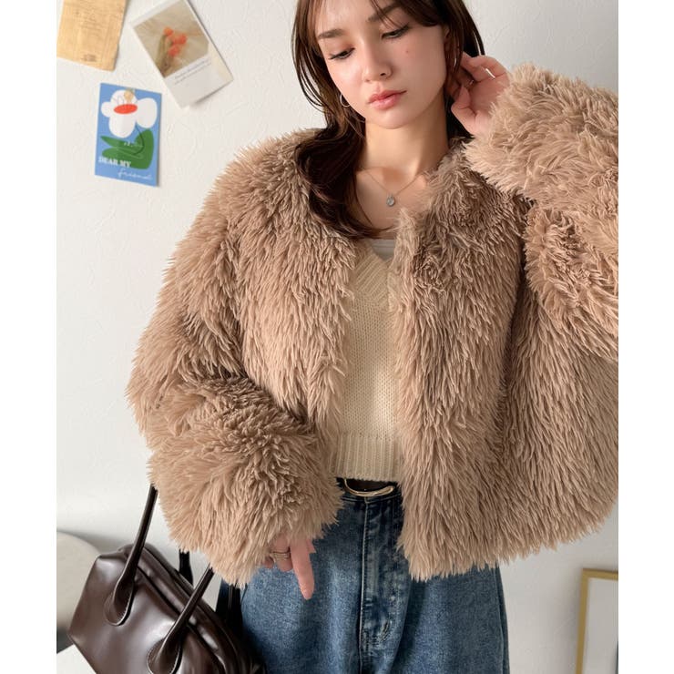 品なノーカラーショートファーコート。ノーカラーショートファーコート | Classical Elf  | 詳細画像7 