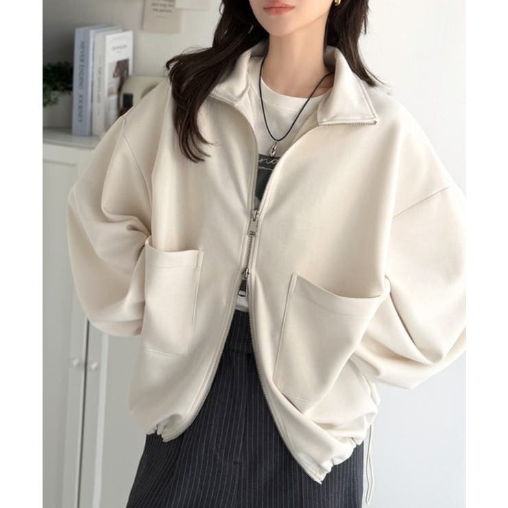 360度美フォルムを操る。ビッグポケット裾ドロストダブルジップダンボール素材ジャ… | Classical Elf  | 詳細画像2 