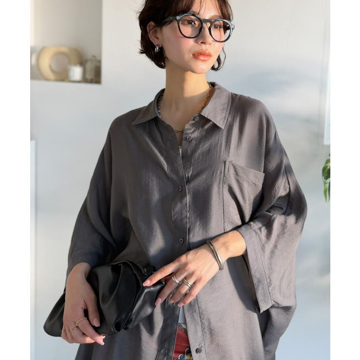 【接触冷感 吸水速乾機能付き】涼しさ＆上品さ。オーバーサイズシアードルマンシャツ… | Classical Elf  | 詳細画像14 