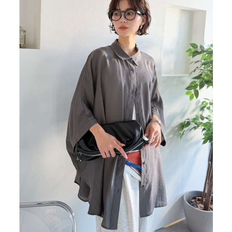 【接触冷感 吸水速乾機能付き】涼しさ＆上品さ。オーバーサイズシアードルマンシャツ… | Classical Elf  | 詳細画像15 