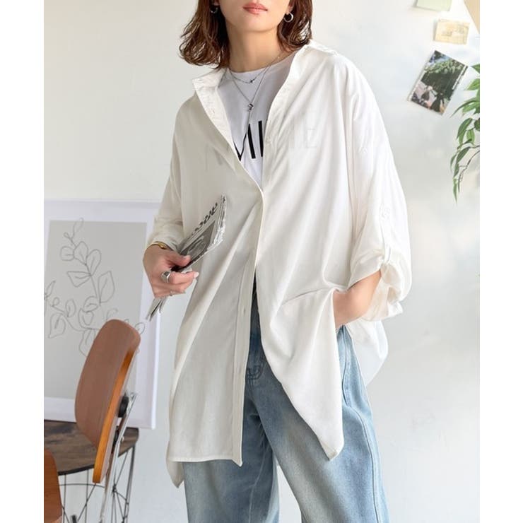 【機能性素材】軽やかにデイリーに使える。レーヨン麻混オーバーサイズロールアップシ… | Classical Elf  | 詳細画像9 