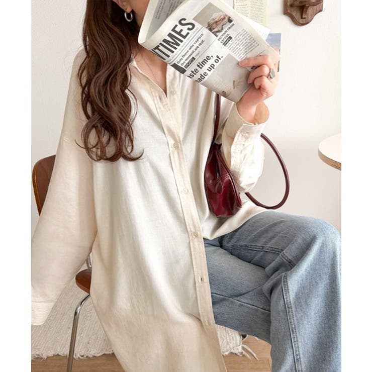 【機能性素材】軽やかにデイリーに使える。レーヨン麻混オーバーサイズロールアップシ… | Classical Elf  | 詳細画像11 