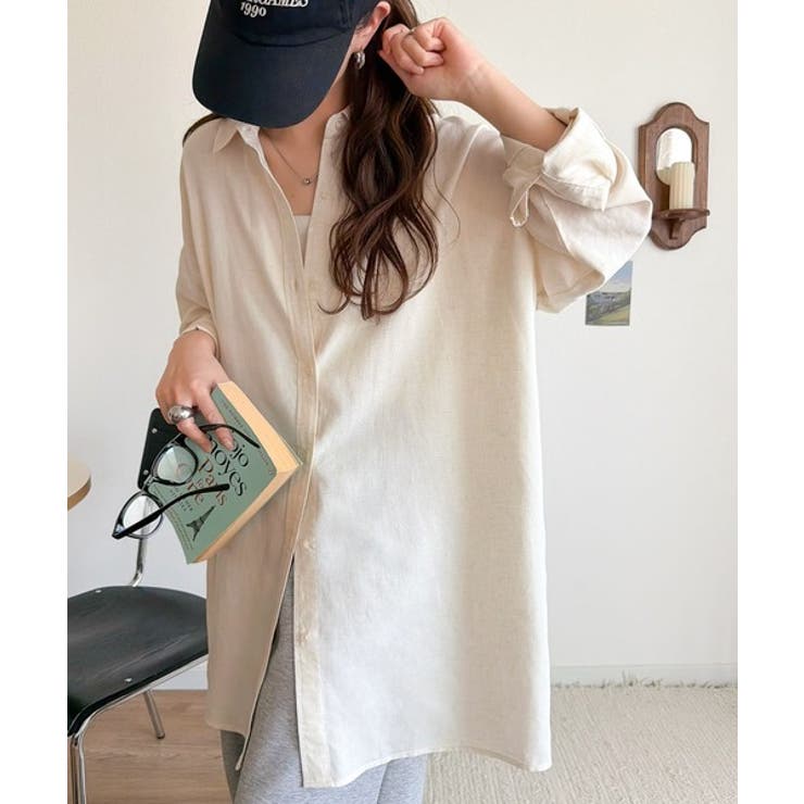 【機能性素材】軽やかにデイリーに使える。レーヨン麻混オーバーサイズロールアップシ… | Classical Elf  | 詳細画像14 