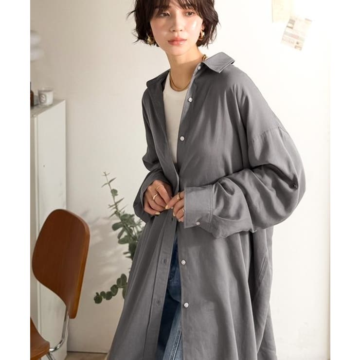 【機能性素材】軽やかにデイリーに使える。レーヨン麻混オーバーサイズロールアップシ… | Classical Elf  | 詳細画像19 