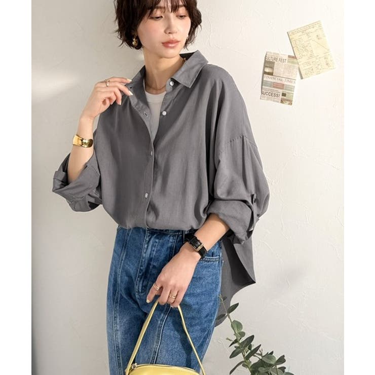 【機能性素材】軽やかにデイリーに使える。レーヨン麻混オーバーサイズロールアップシ… | Classical Elf  | 詳細画像20 