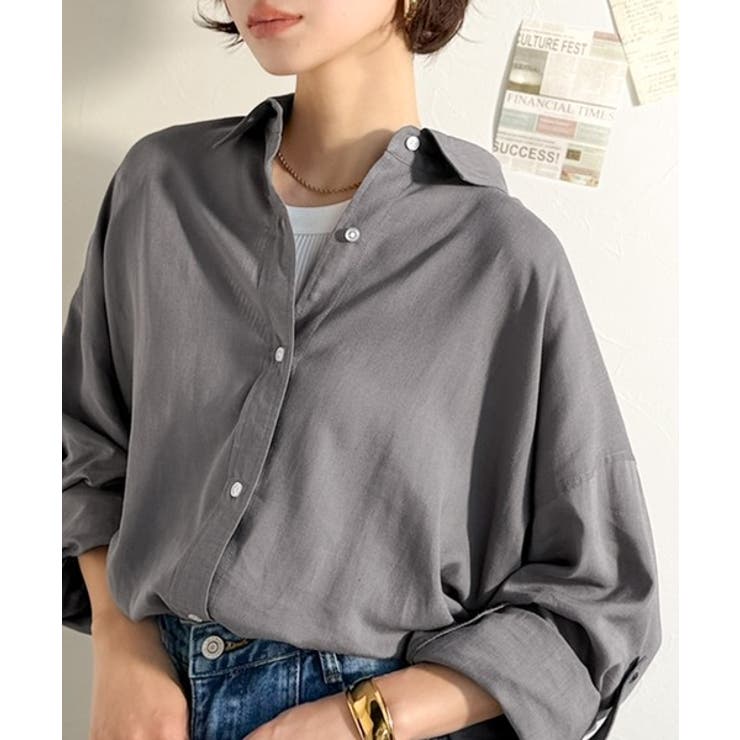 【機能性素材】軽やかにデイリーに使える。レーヨン麻混オーバーサイズロールアップシ… | Classical Elf  | 詳細画像22 