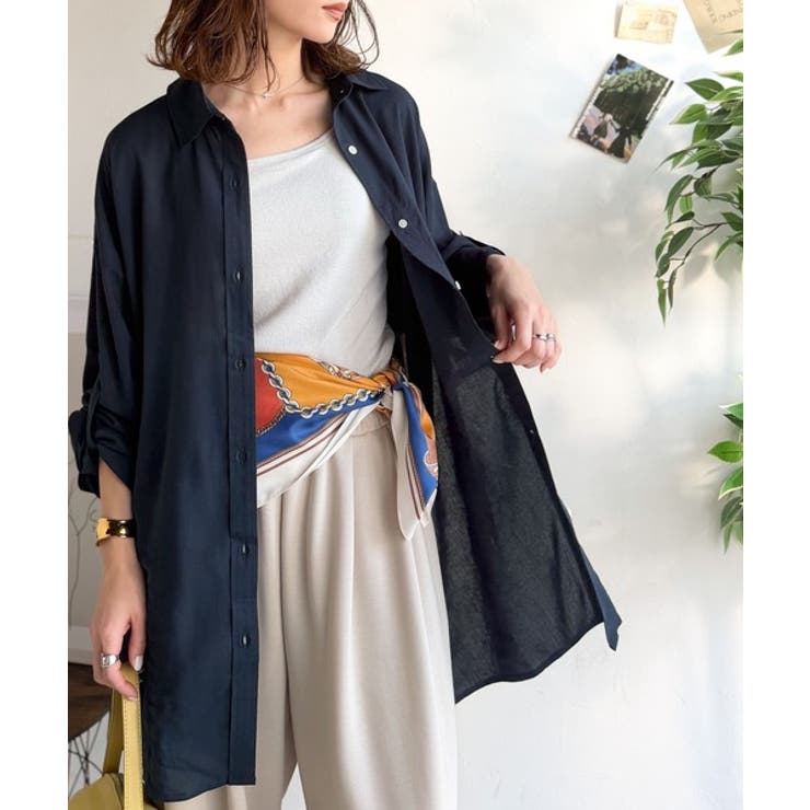 【機能性素材】軽やかにデイリーに使える。レーヨン麻混オーバーサイズロールアップシ… | Classical Elf  | 詳細画像25 