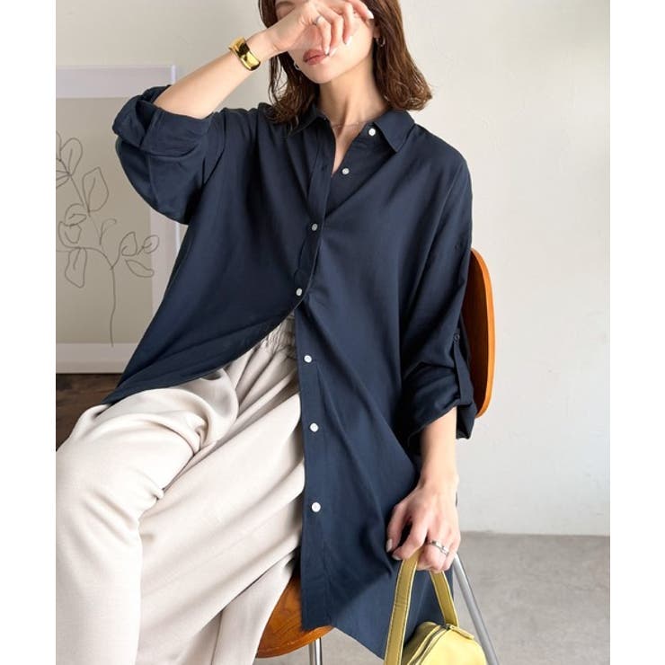 【機能性素材】軽やかにデイリーに使える。レーヨン麻混オーバーサイズロールアップシ… | Classical Elf  | 詳細画像26 