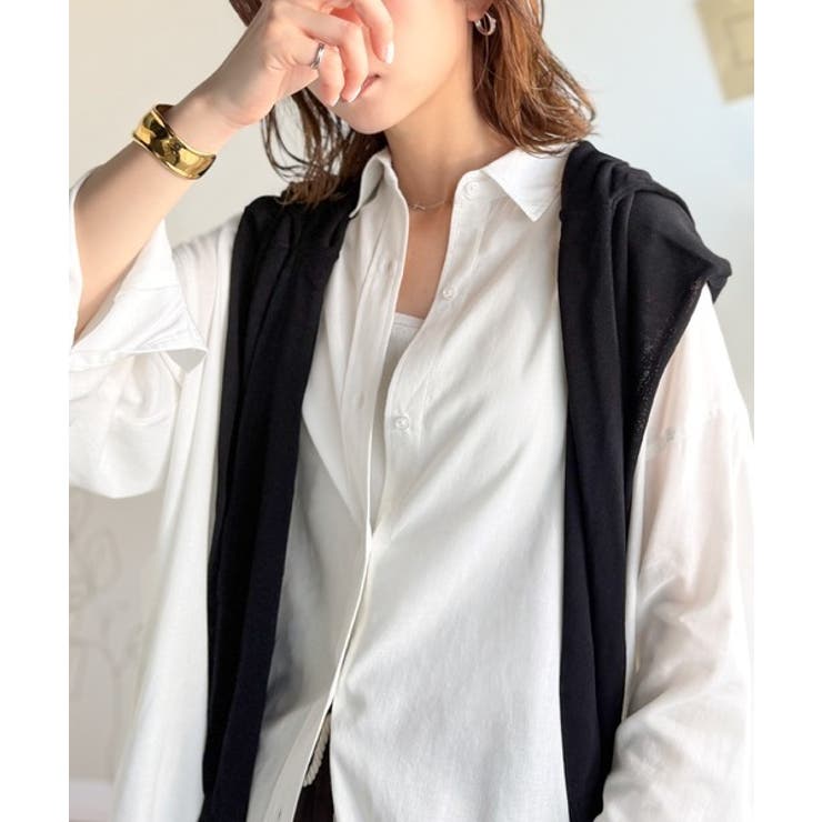 【機能性素材】軽やかにデイリーに使える。レーヨン麻混オーバーサイズロールアップシ… | Classical Elf  | 詳細画像4 