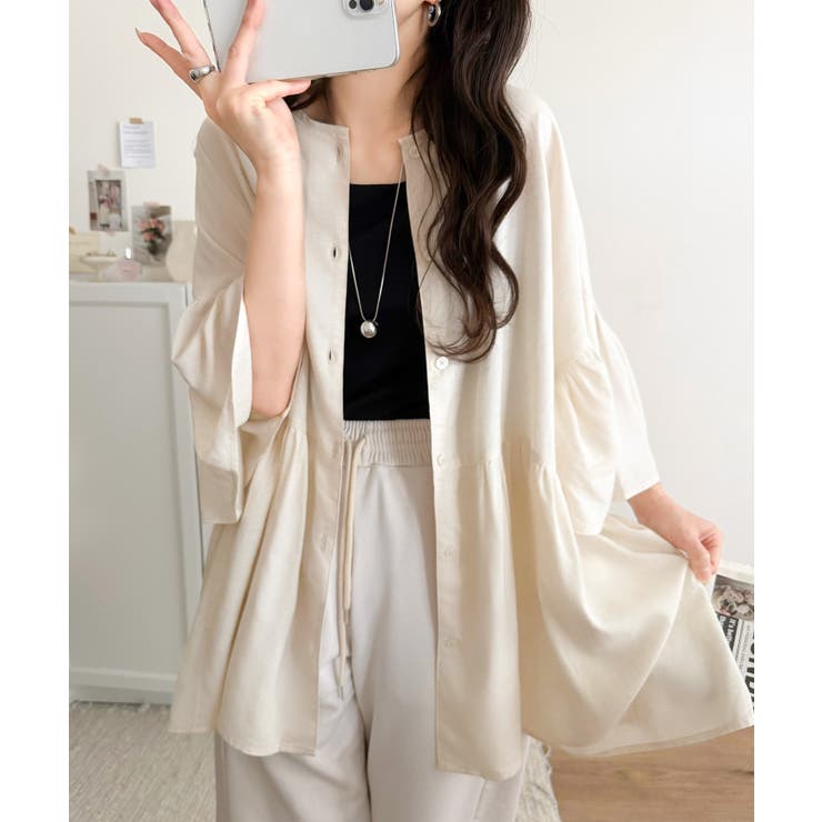 【接触冷感 UVカット機能付き】涼感ひらり、上品きれい。麻混 前後2way | Classical Elf  | 詳細画像13 